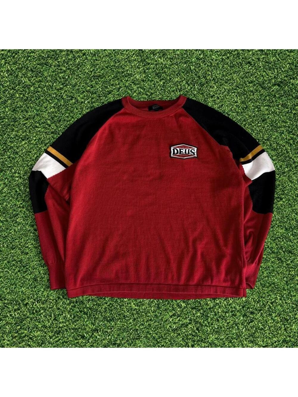 Deus Ex Machina Red Black White Color Block Sweater XL